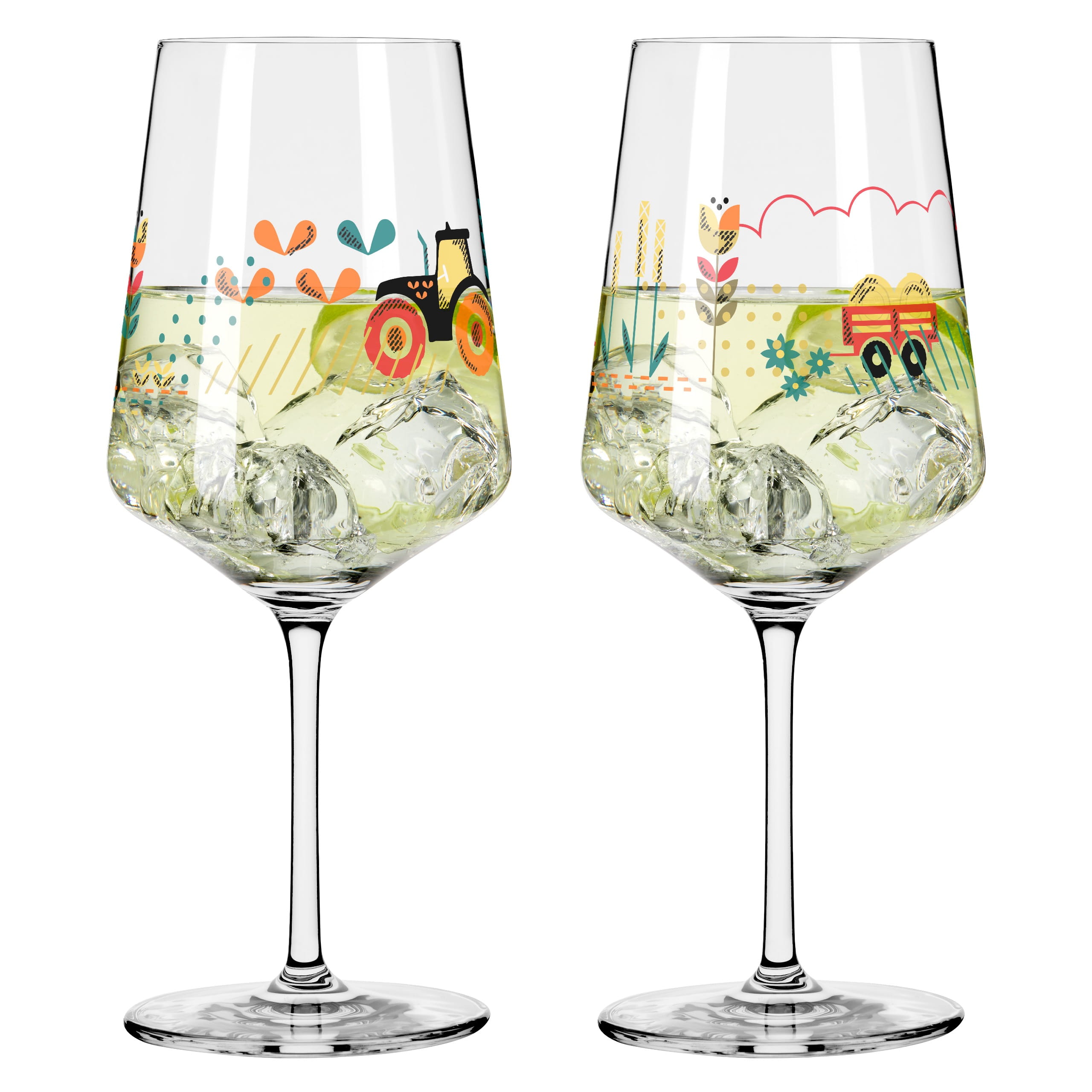 FARM COCKTAIL GLASS SET #1 #2 BY CHRISTINE KORDES FARM COCKTAIL GLASS SET #1 #2 BY CHRISTINE KORDES