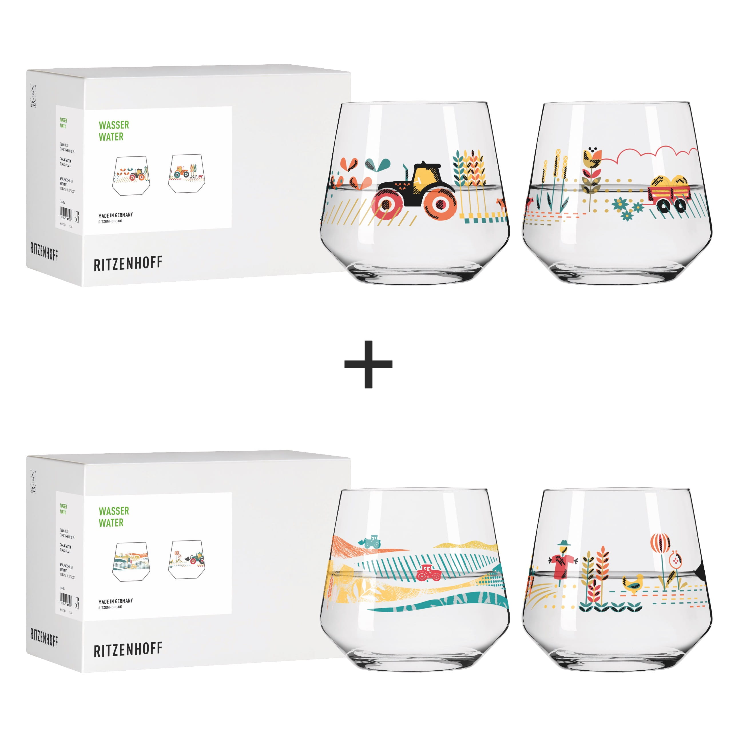 FARM WASSERGLAS-SET #2#3#4#5 VON CHRISTINE KORDES