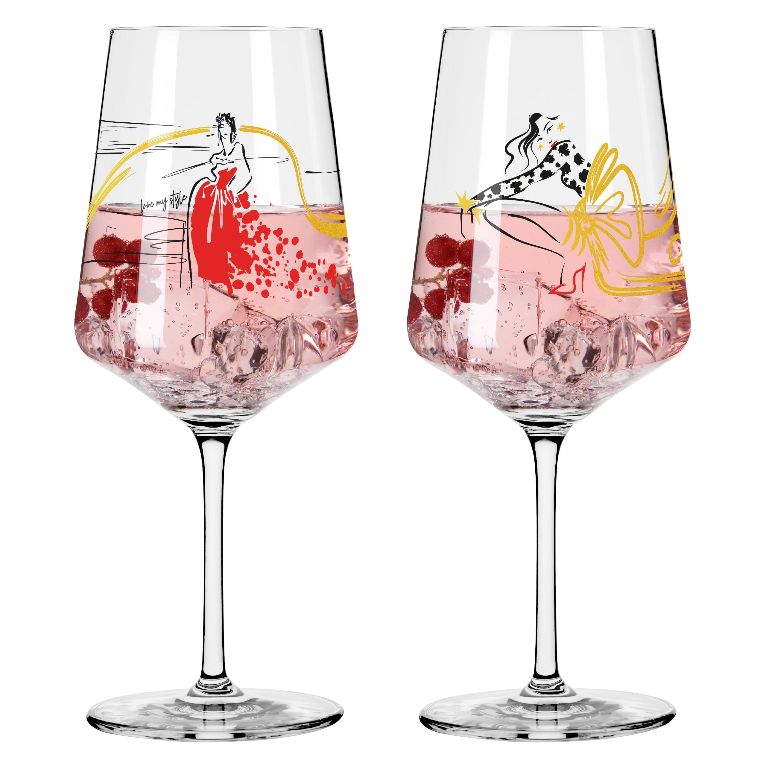 FASHION COCKTAIL GLASS SET #9 #10 BY KONSTANTIN BRATISHKO, NATALIE VÁSQUEZ HERRERA FASHION COCKTAIL GLASS SET #9 #10 BY KONSTANTIN BRATISHKO, NATALIE VÁSQUEZ HERRERA