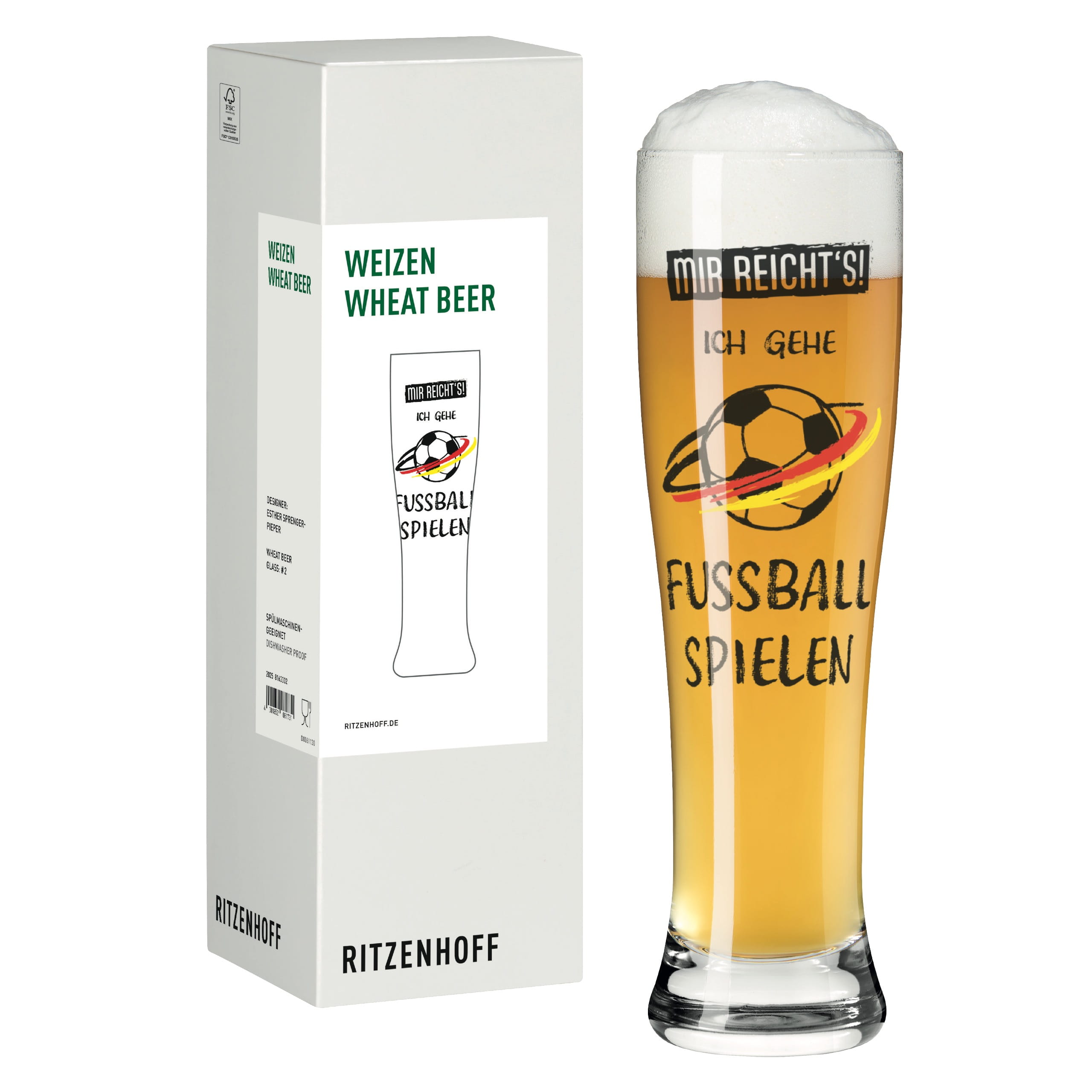 FUßBALL WEIZENBIERGLAS #2 VON ESHTER SPRENGER-PIEPER