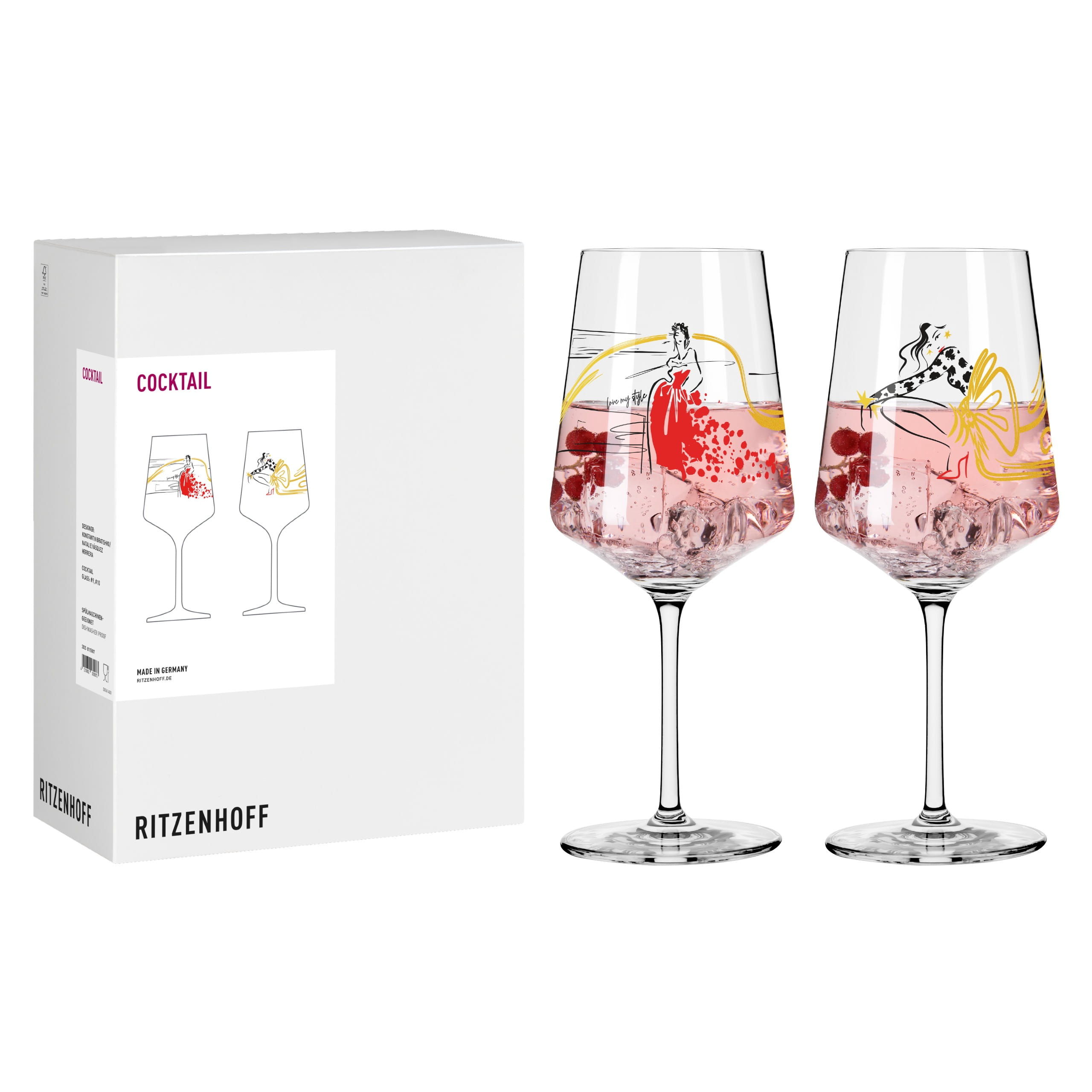 FASHION COCKTAIL GLASS SET #9 #10 BY KONSTANTIN BRATISHKO, NATALIE VÁSQUEZ HERRERA FASHION COCKTAIL GLASS SET #9 #10 BY KONSTANTIN BRATISHKO, NATALIE VÁSQUEZ HERRERA