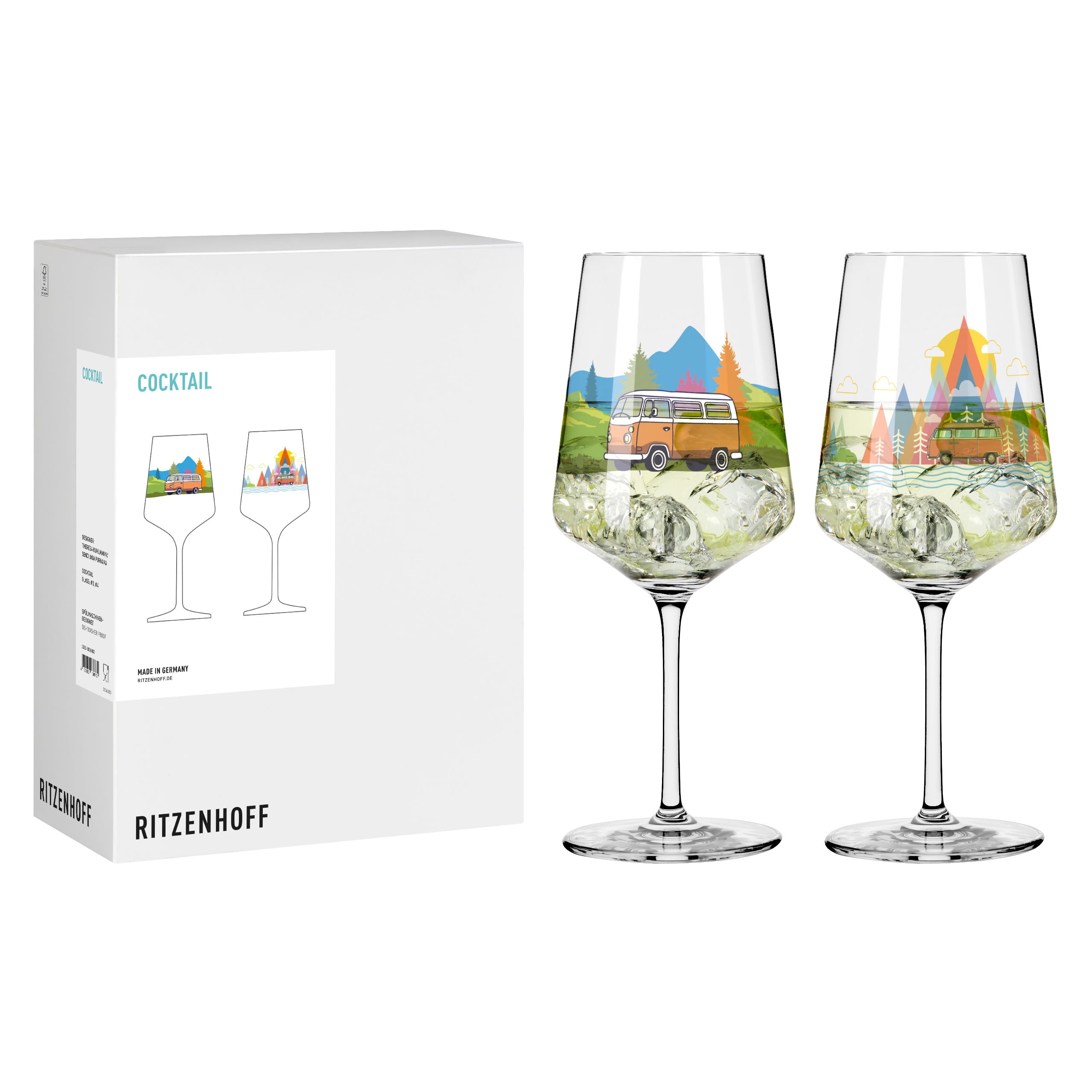 8096002 SET DE VERRES À COCKTAIL EXPLORER #3 #4 PAR SENDI PURNAMA + THERESA KUHLMANN