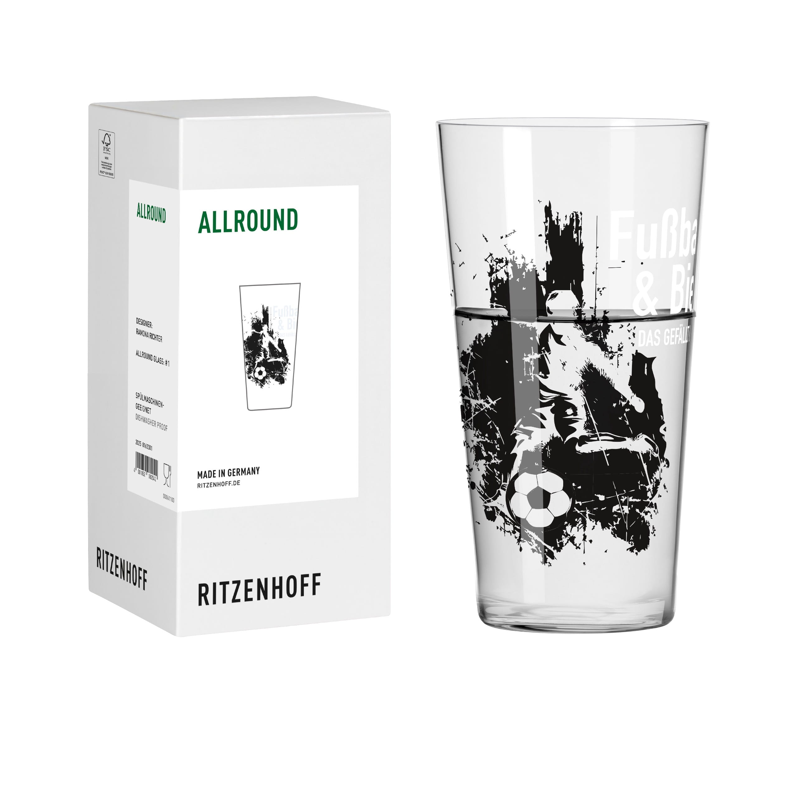 FOOTBALL BEER GLASS #1 BY RAMONA RICHTER