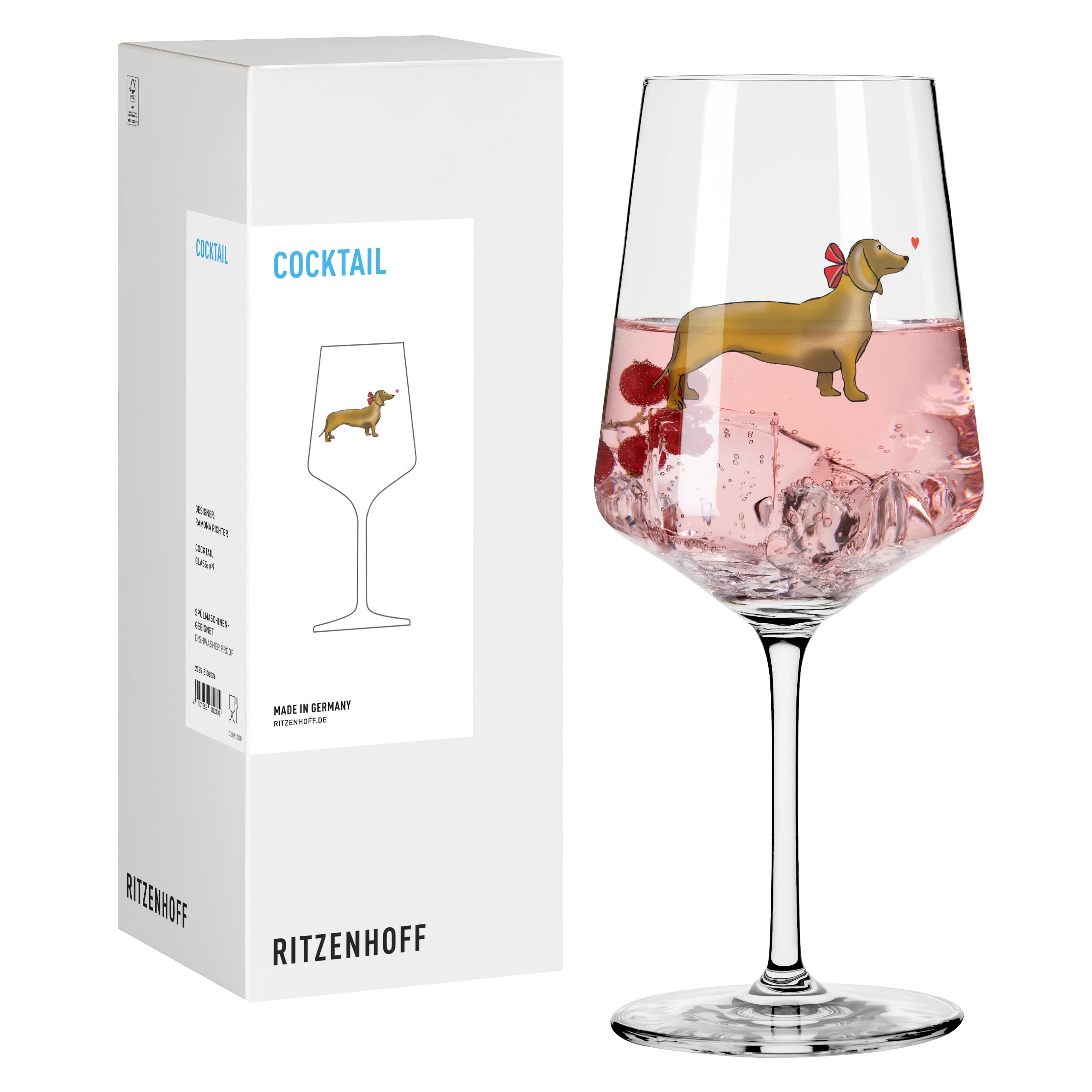 PET LOVERS COCKTAIL GLASS #9 BY RAMONA RICHTER