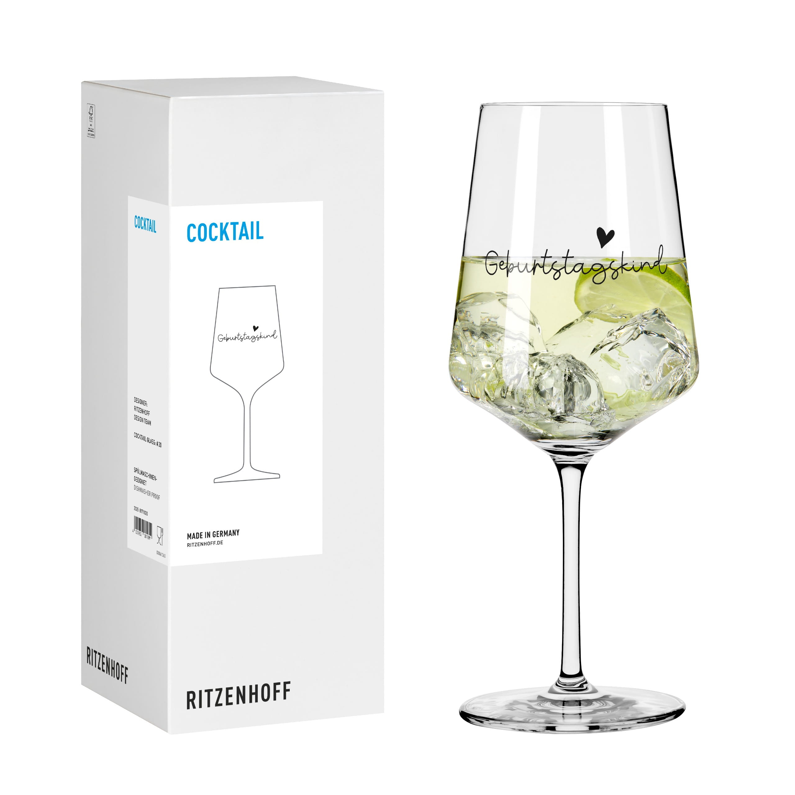 BIRTHDAY COCKTAIL GLASS #20 BY RITZENHOFF DESIGN TEAM