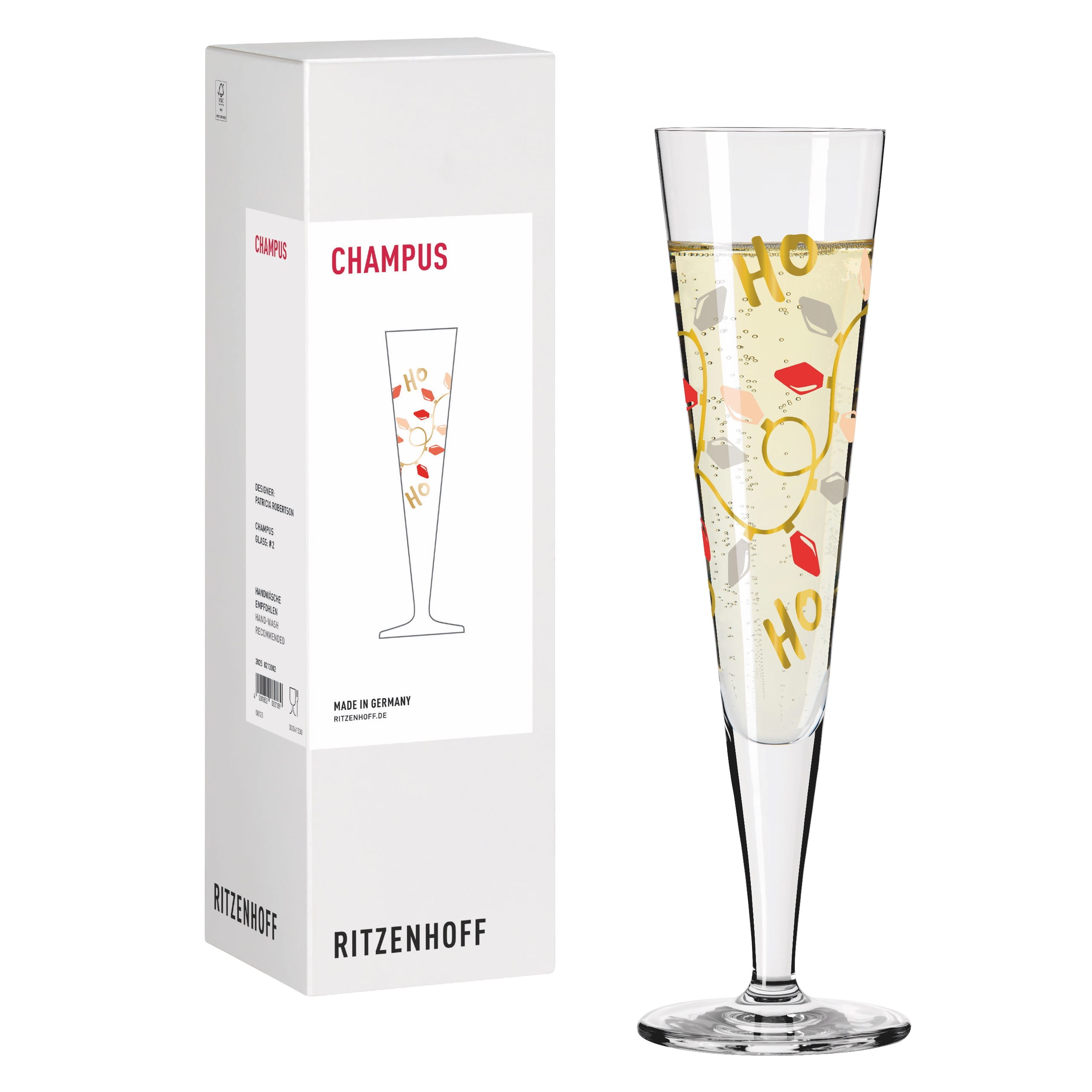 WEIHNACHTEN CHAMPAGNERGLAS #2 VON PATRICIA ROBERTSON