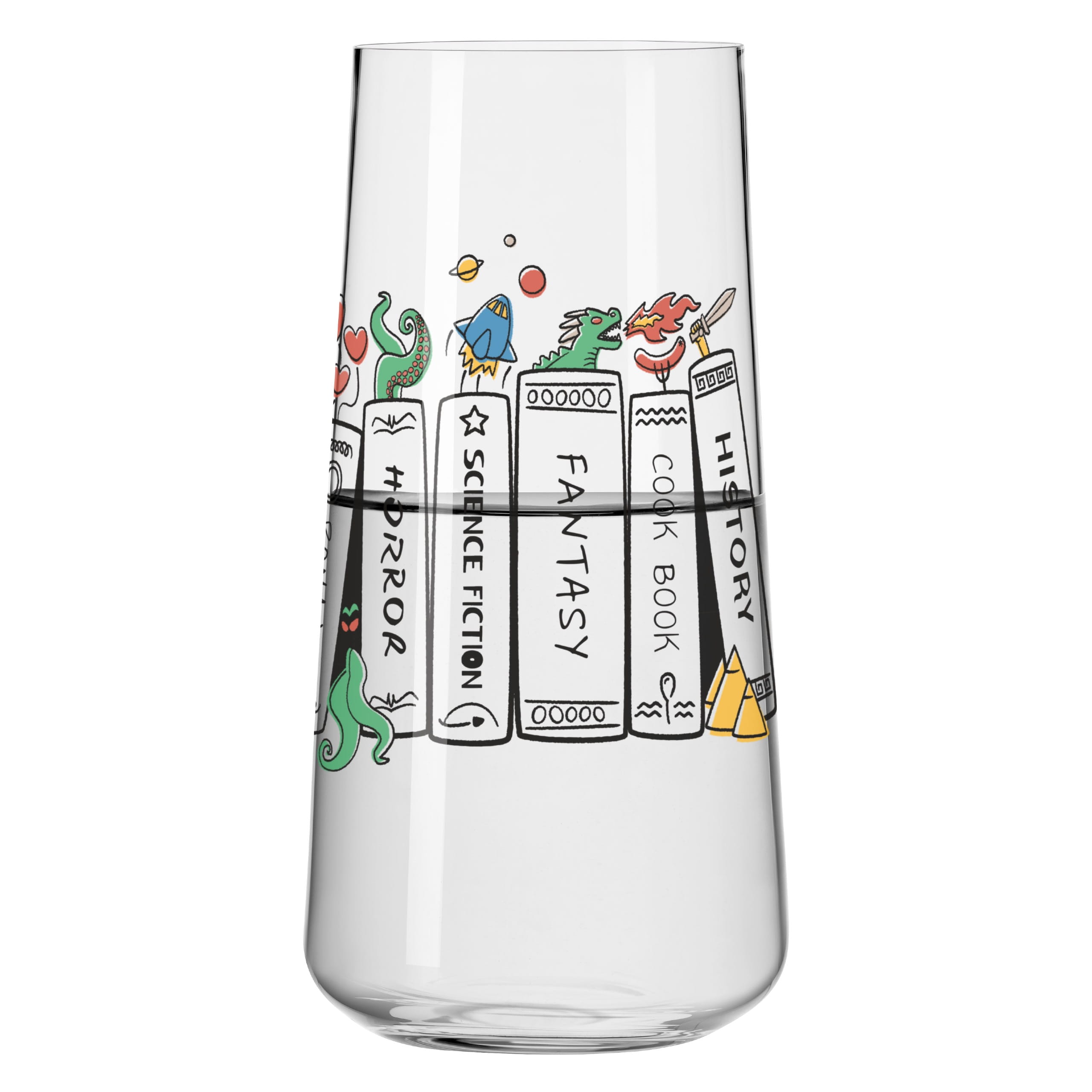 BOOKS UNIVERSAL DRINKING GLASS #2 BY VIKTOR KOZMAJER