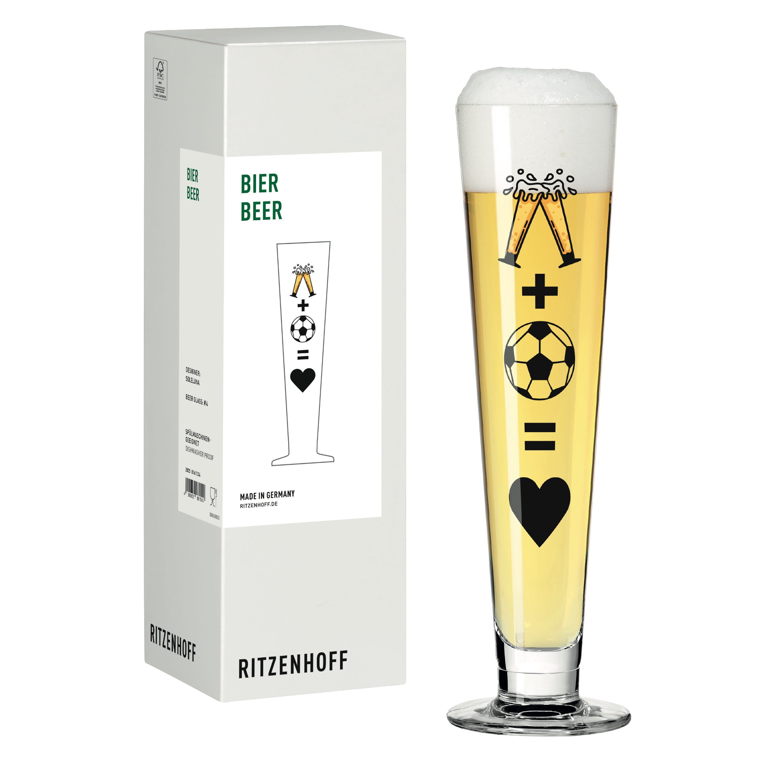 FUßBALL BIERGLAS #4 VON SOLELUNA