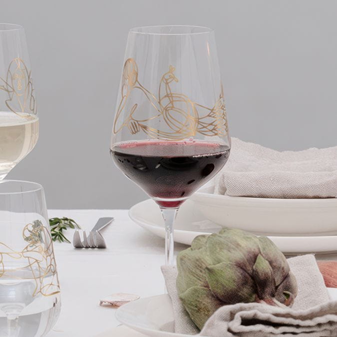 SAGENGOLD WHITE WINE GLASS SET #1, #2 BY BURKHARD NEIE SAGENGOLD WHITE WINE GLASS SET #1, #2 BY BURKHARD NEIE