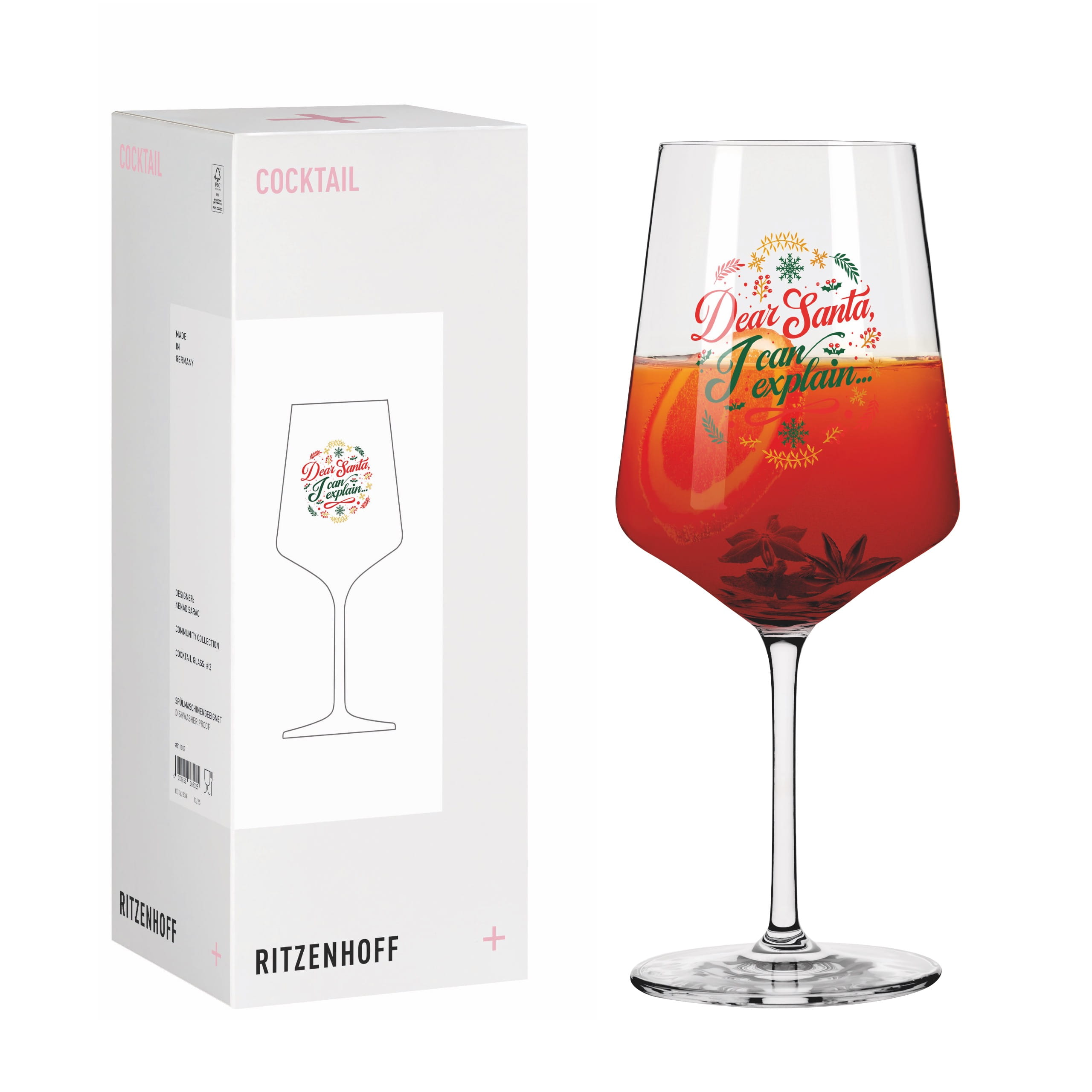 WEIHNACHTEN COCKTAILGLAS #2 VON N. SARAC