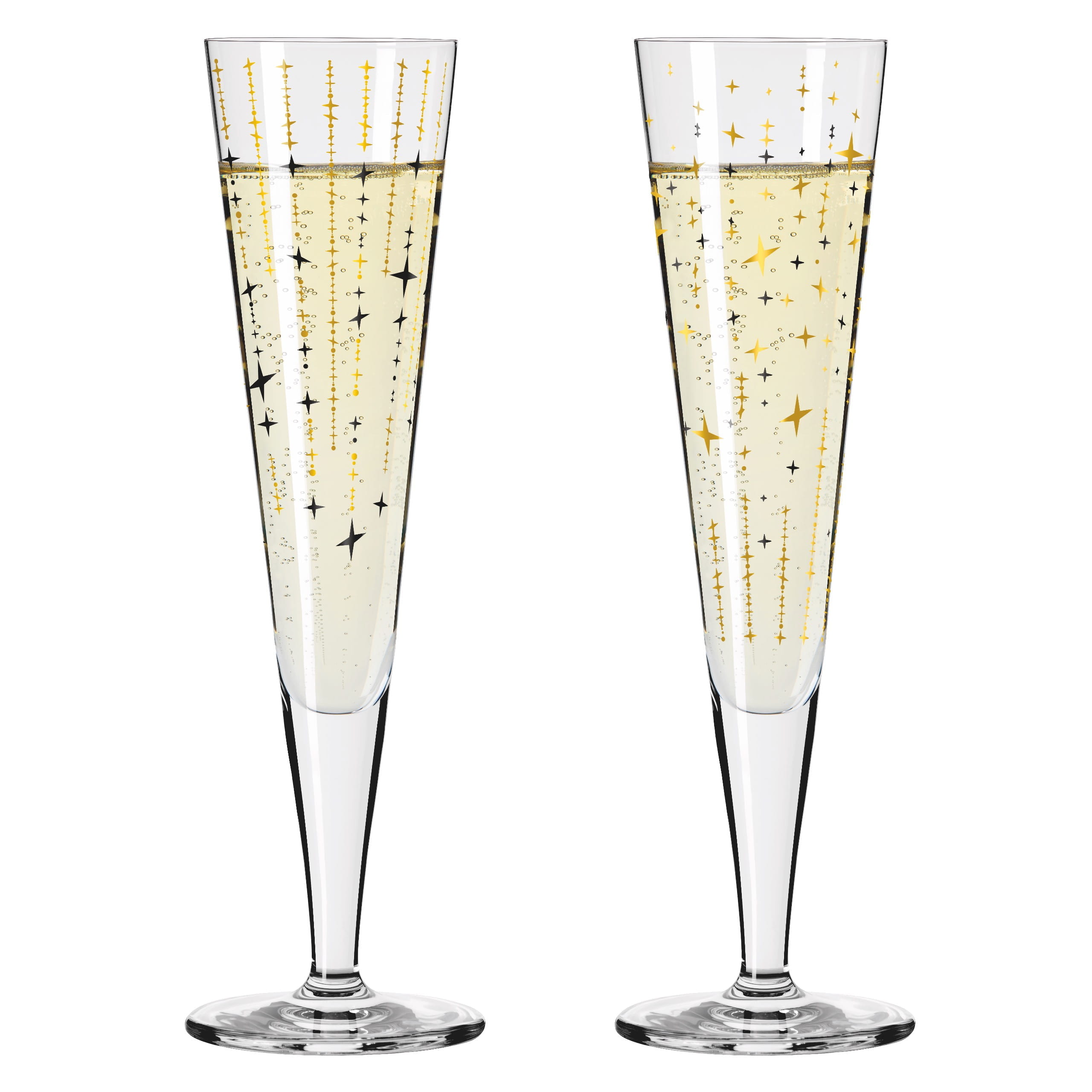 ENSEMBLE DE VERRES À CHAMPAGNE GOLDNACHT H24 PAR SONJA EIKLER