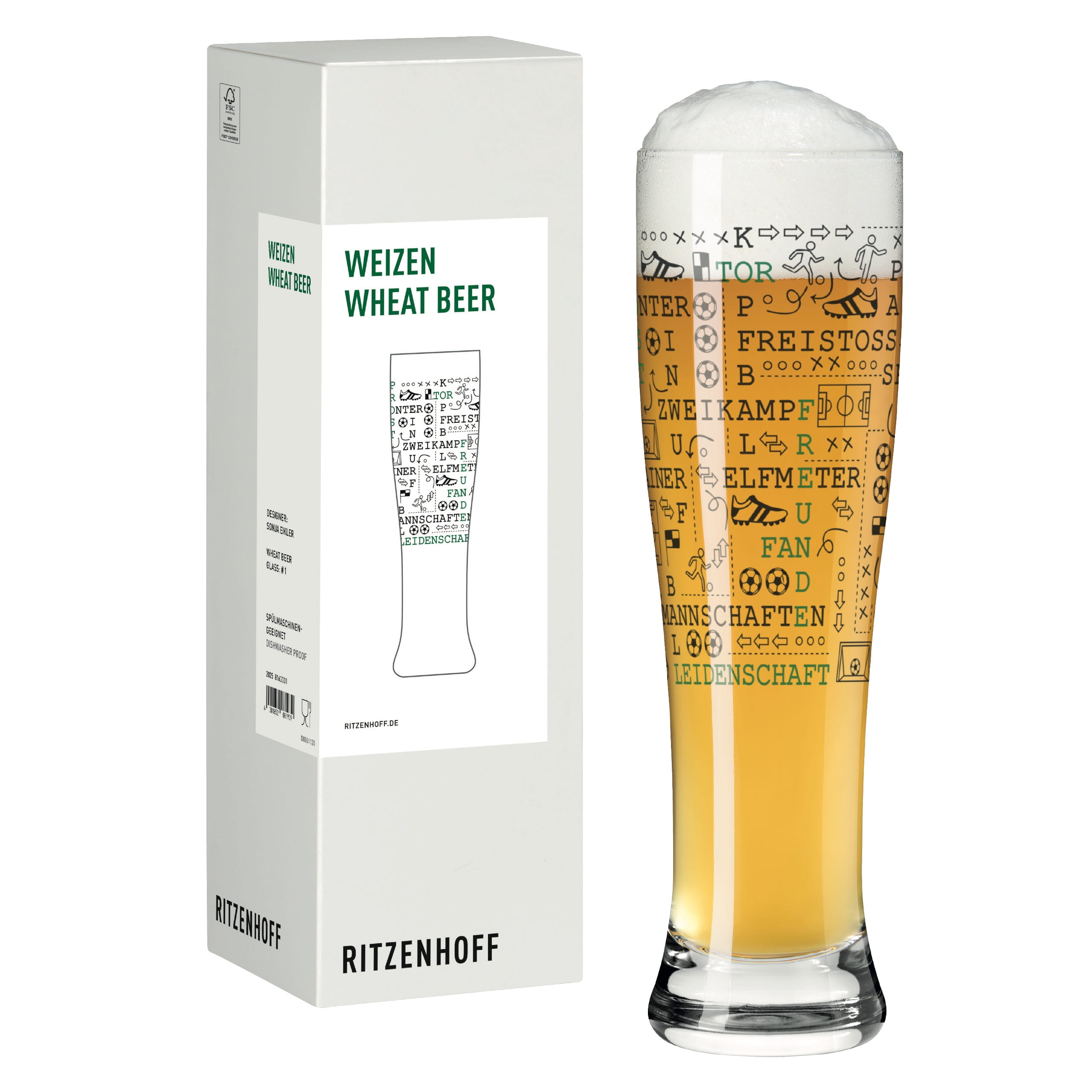 FOOTBALL WHEAT BEER GLASS #1 BY SONJA EIKLER FOOTBALL WHEAT BEER GLASS #1 BY SONJA EIKLER