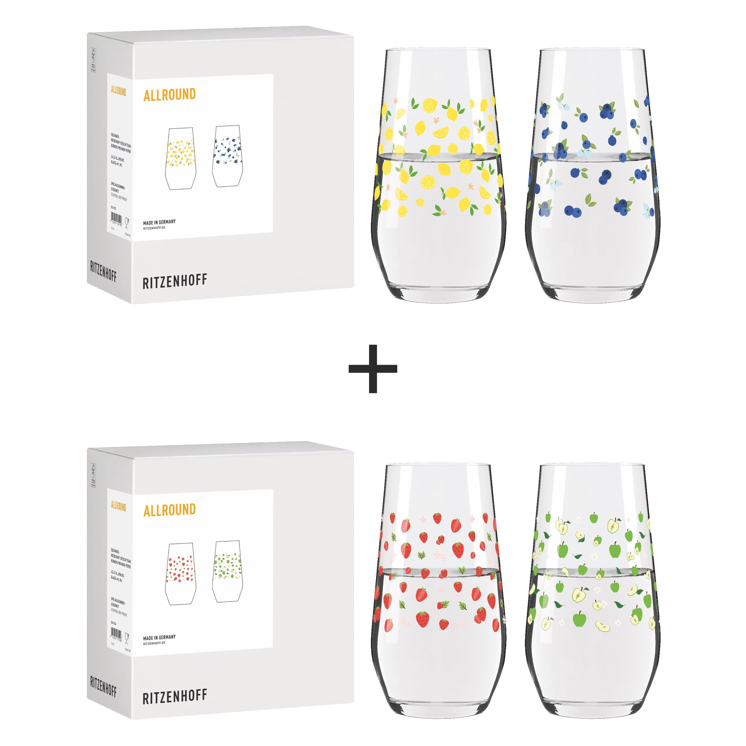 GRILL & COOK UNIVERSALGLAS-SET #1#2#3#4 VON RITZENHOFF DESIGN TEAM