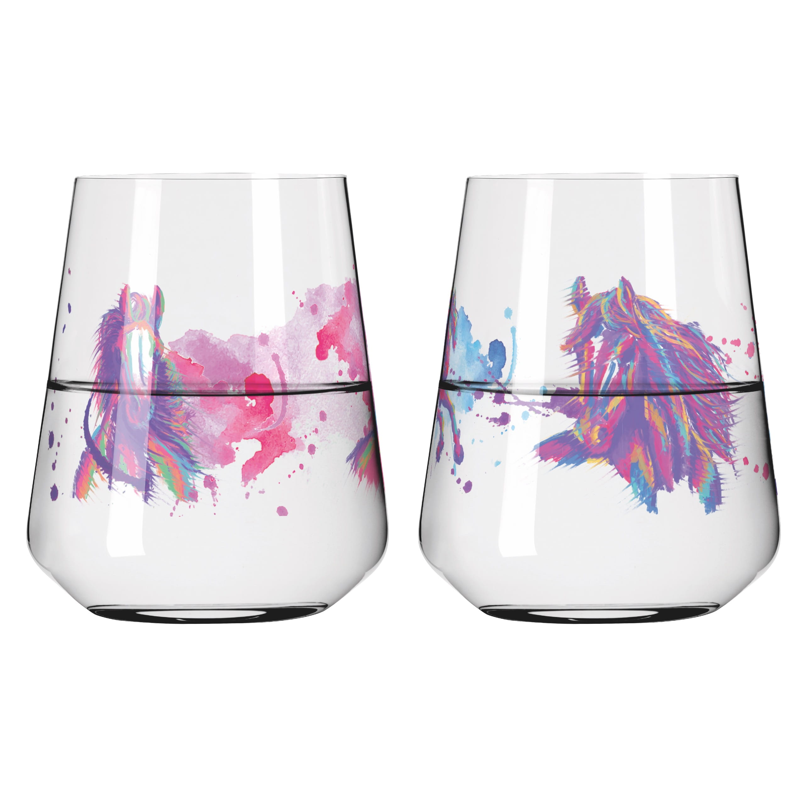 8086002 HORSES WATER GLASS SET #3 #4 BY RITZENHOFF DESIGN TEAM