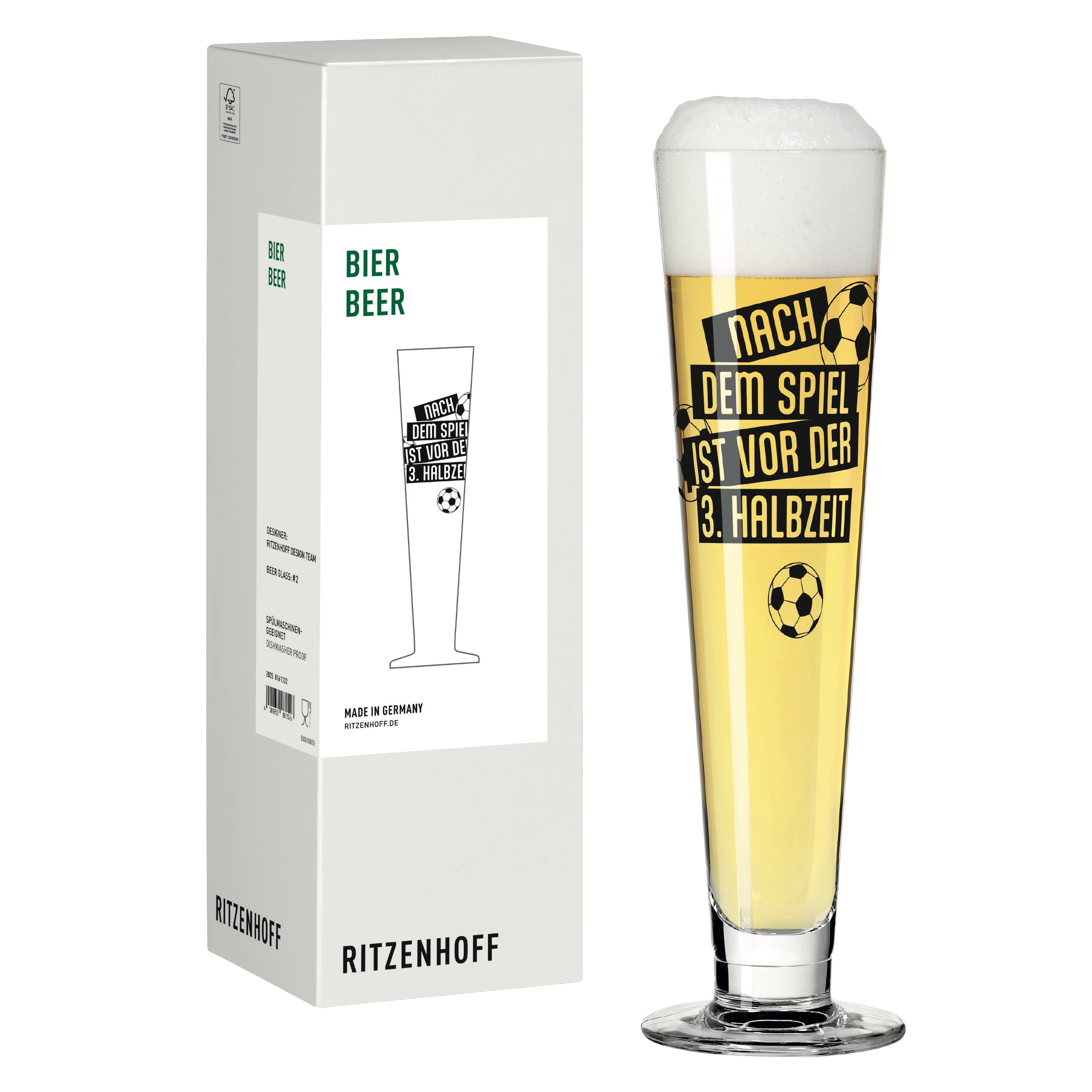 FUßBALL BIERGLAS #2 VOM RITZENHOFF DESIGN TEAM