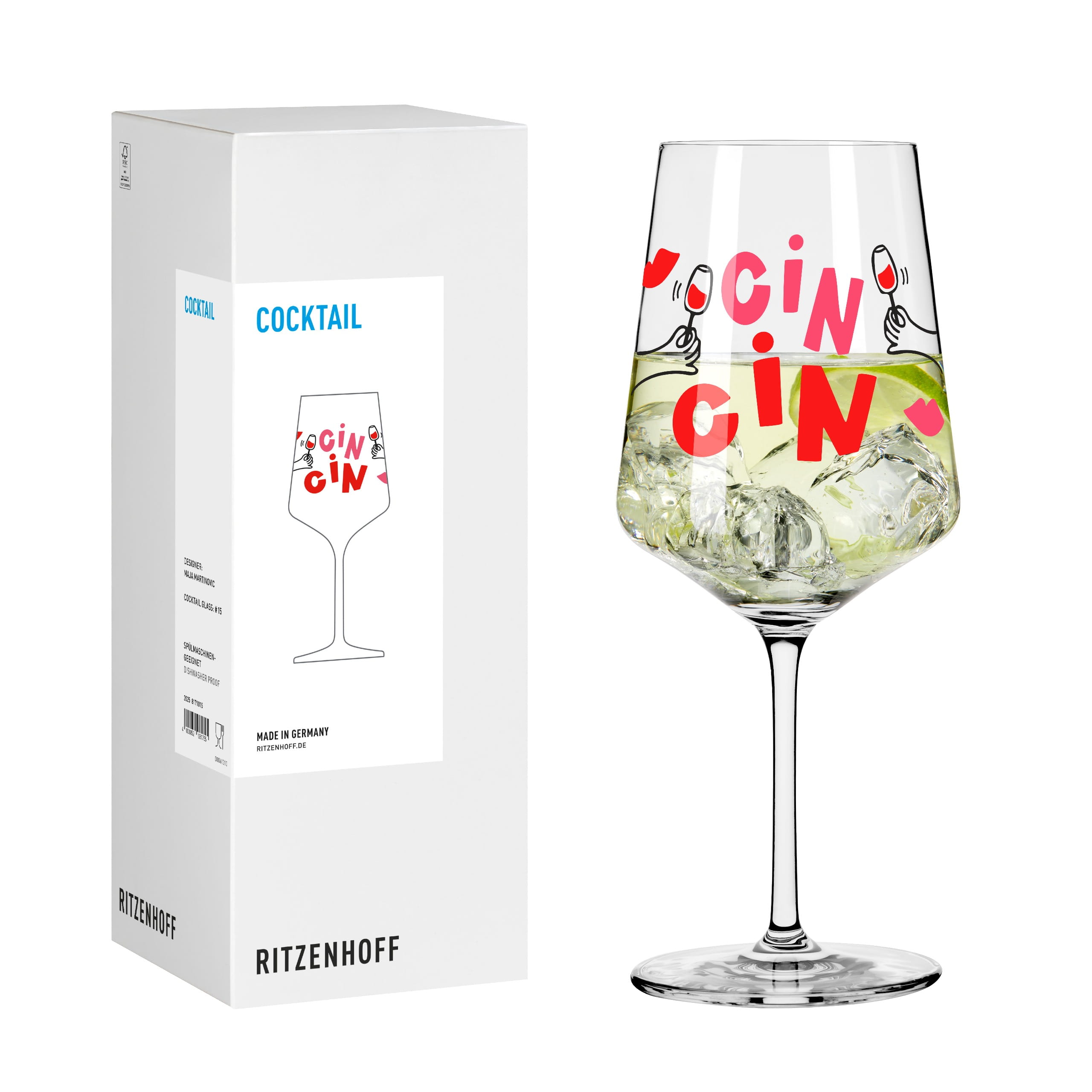 BE HAPPY COCKTAIL GLASS #15 BY MAJA MARTINOVIC