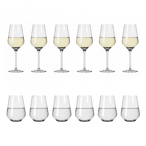 LICHTWEISS AURELIE WHITE WINE AND WATER GLASS SET #2 BY NADINE NIGGEMEIER
