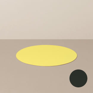 Coaster S, round, in black / yellow