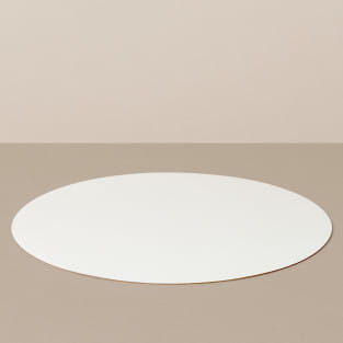 Placemat L, round, in white / mint