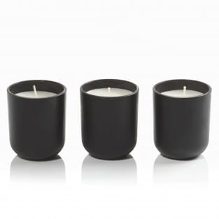 Noir scented candle set of 3, mimosa & cardamom