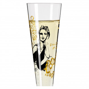GOLDNACHT CHAMPAGNE GLASS #12 BY PETER PICHLER