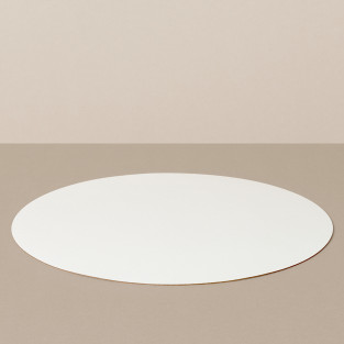 Placemat L, round, in white / pink