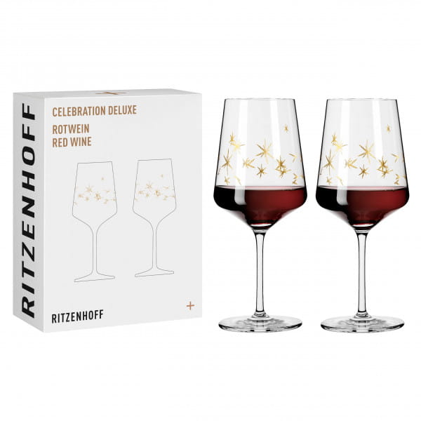 CELEBRATION DELUXE RED WINE GLASS SET #3 BY ROMI BOHNENBERG