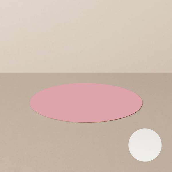 Coaster S, round, in white / pink