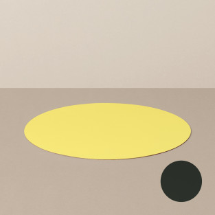 Placemat M, round, in black / yellow