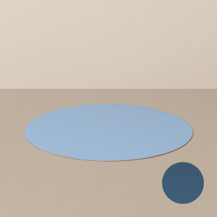 Place mat M, round, in light blue / jeans