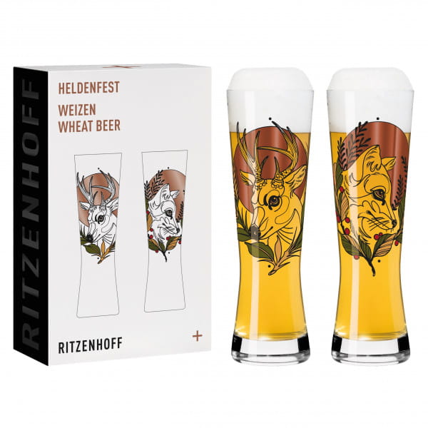HELDENFEST WHEAT BEER GLASS SET #3 BY TOBIAS TIETCHEN