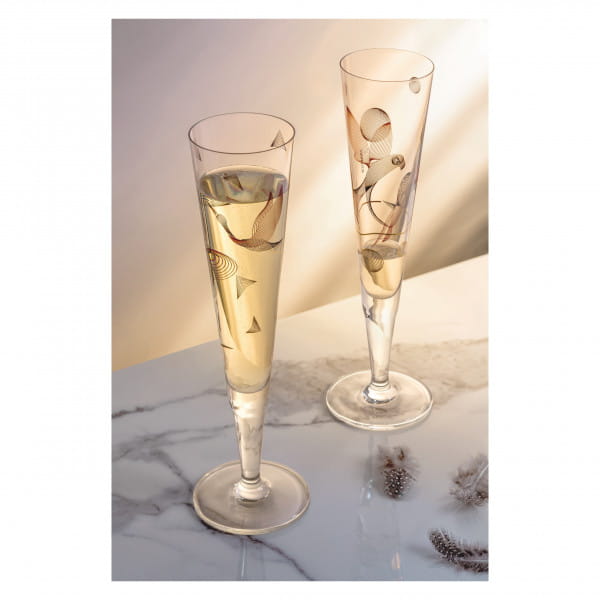 GOLDNACHT CHAMPAGNE GLASS #15 BY CHRISTINE KORDES