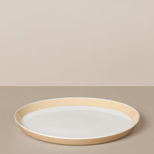 Dinner plate in white / sand