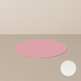 Coaster S, round, in white / pink
