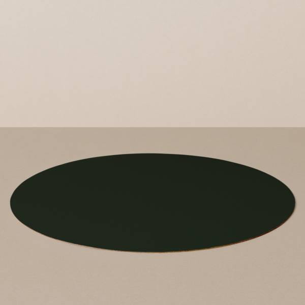 Placemat L, round, in black / yellow