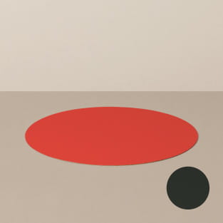 Platzset M, rund, in Schwarz/Rot