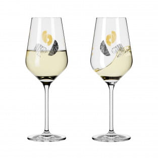SAGENGOLD WHITE WINE GLASS SET #2 BY MAIKE SCHÖNEBECK