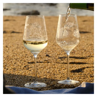 OCEANSIDE WHITE WINE GLASS SET #1 BY ROMI BOHNENBERG