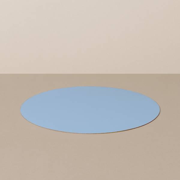 Place mat M, round, in light blue / jeans