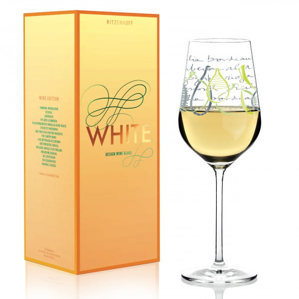 White White Wine Glass by Virginia Romo