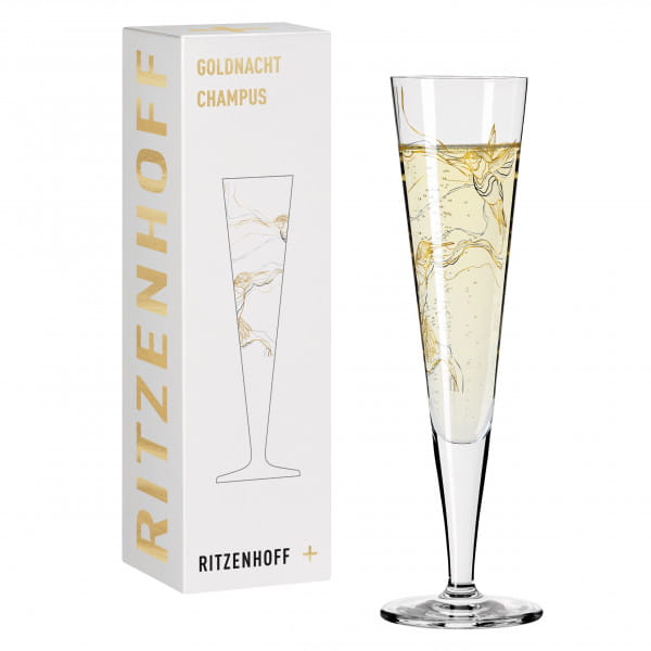 GOLDNACHT CHAMPAGNE GLASS #8 BY MARVIN BENZONI