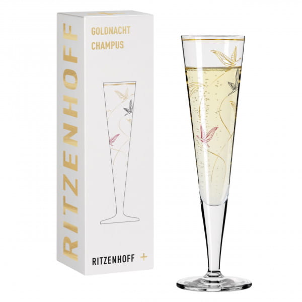 GOLDNACHT CHAMPAGNE GLASS #17 BY CONCETTA LORENZO