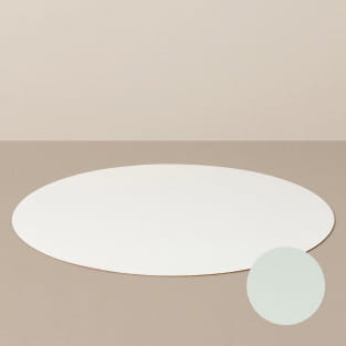 Placemat L, round, in white / mint