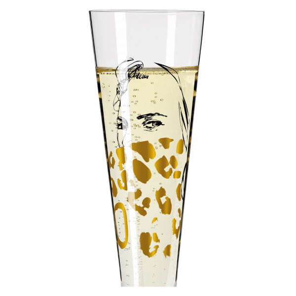 GOLDNACHT CHAMPAGNE GLASS #11 BY PETER PICHLER