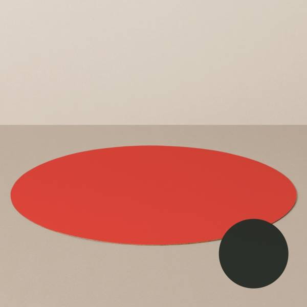 Placemat L, round, in black / red