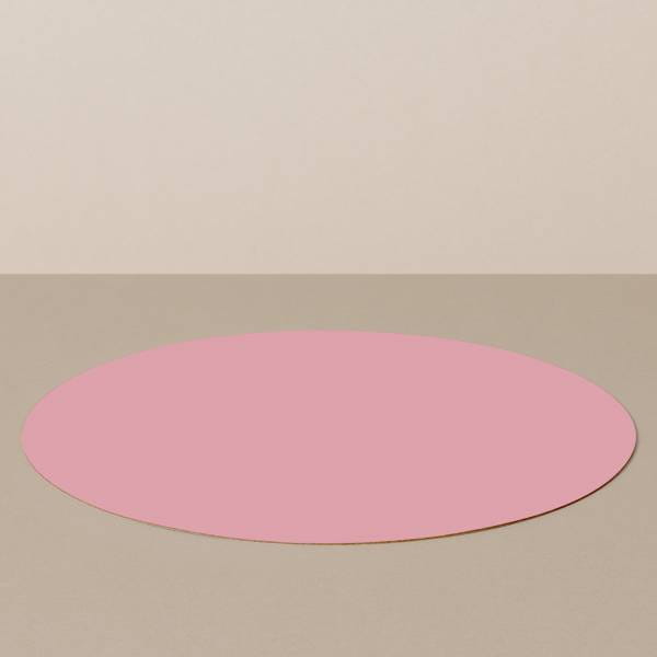 Placemat L, round, in white / pink