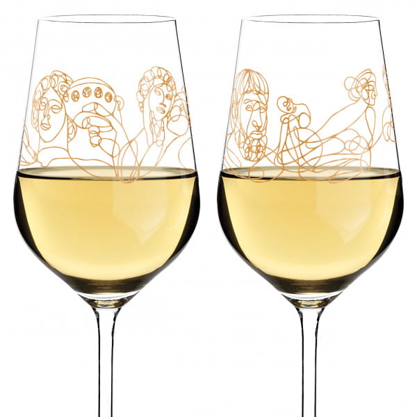 Wein-Ensemble Weißweinglas-Set von Burkhard Neie (Dionysos &amp; Ariadne | Zeus &amp; Leto)