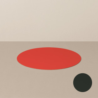 Coaster S, round, in black / red