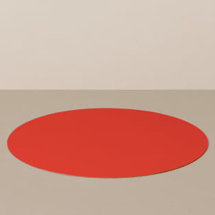 Placemat L, round, in black / red