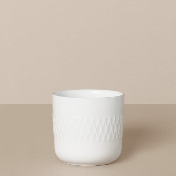 &quot;Diamond&quot; drinking cup in white